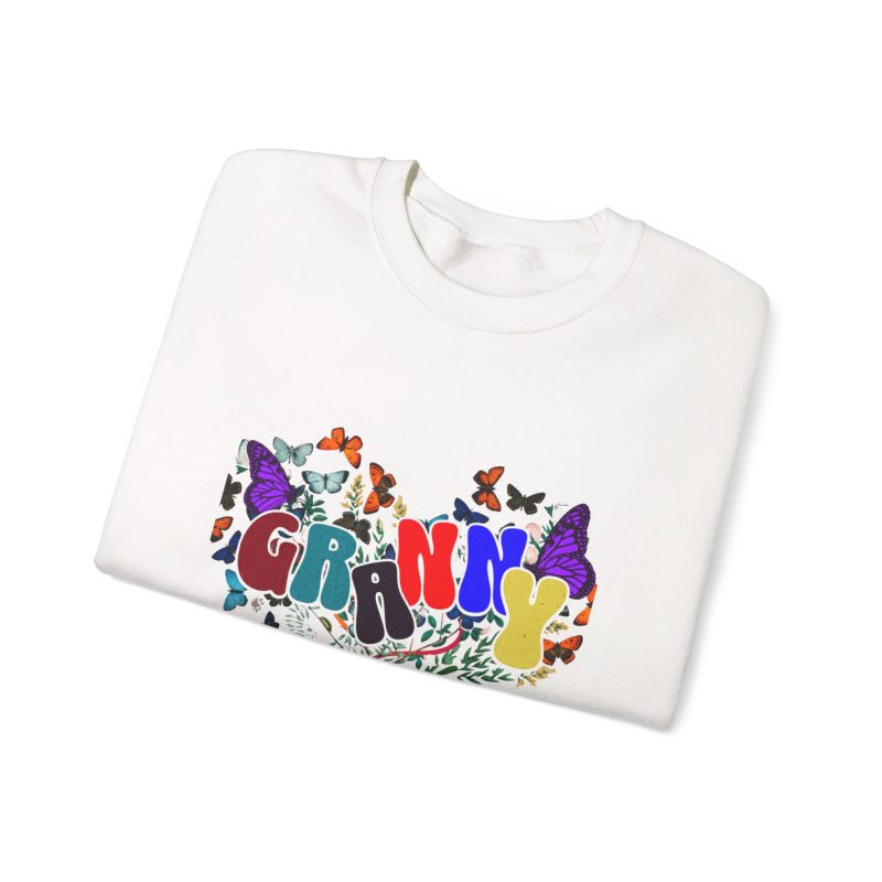 Sweatshirt — "Granny Vibes" Colorful Butterfly Graphic Crewneck
