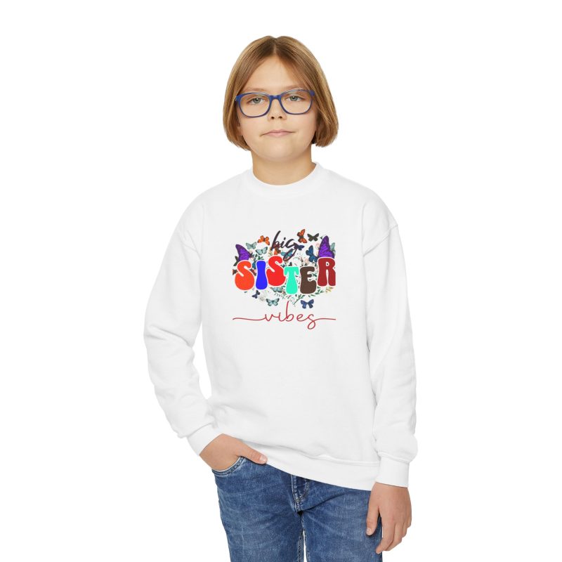 Youth ' Big Sister Vibes' Floral Crewneck Sweatshirt