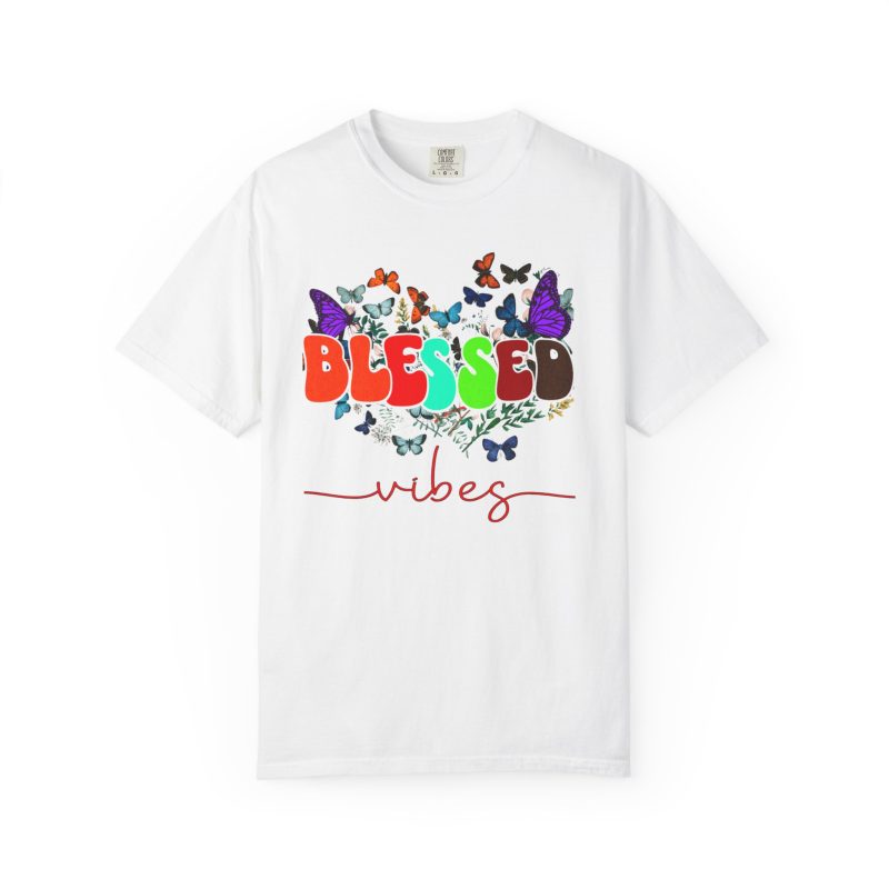 Blessed Vibes T-Shirt — Colorful Butterfly Graphic Tee