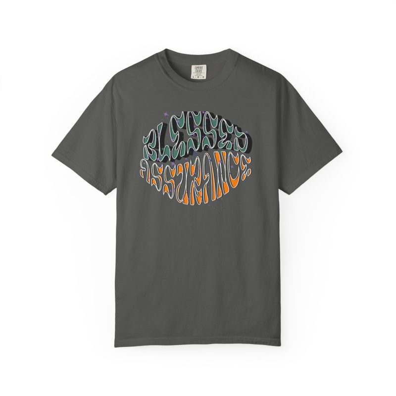 Psychedelic blessed Assurance T-Shirt — Retro Drippy Typography Design