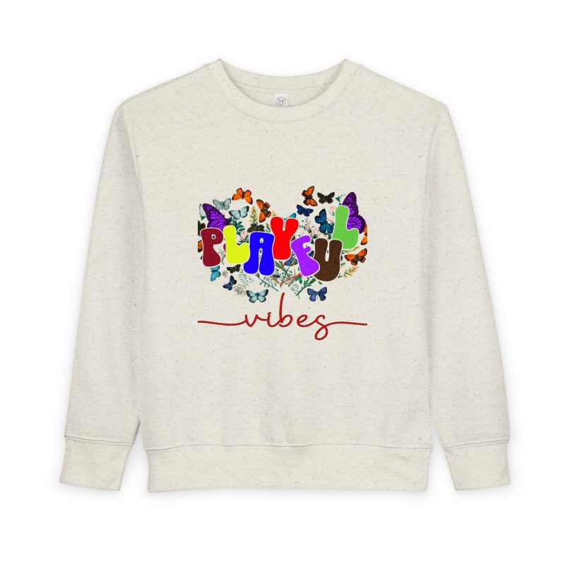 Toddler Sweatshirt — Butterfly 'Playful Vibes' Colorful Kids Pullover