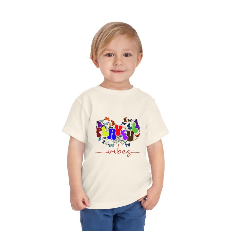 Toddler Tee — "Playful Vibes" Colorful Butterfly Graphic