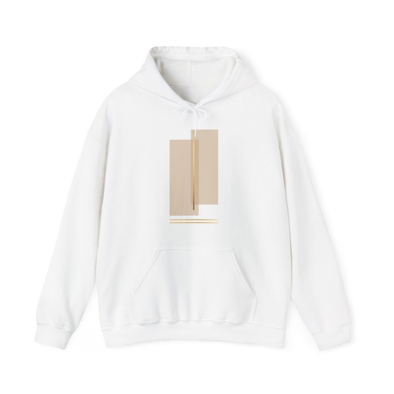 Minimalist Abstract Block Hoodie – Neutral Beige Geometric Design