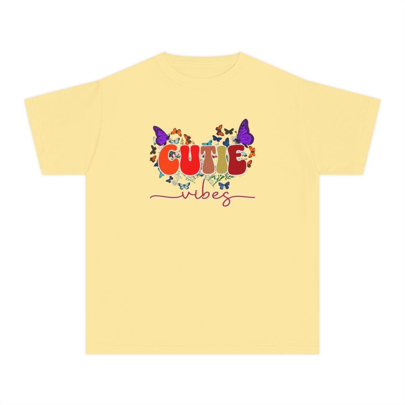 Cutie Vibes Youth Tee – Floral Butterflies Kids T‑Shirt